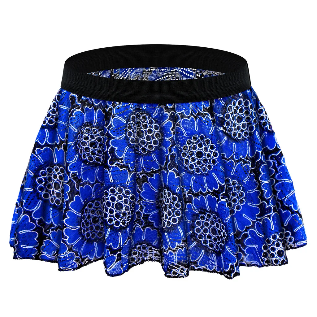 

Unisex Floral Lace Ruffled Mini Skirt - Men's Crossdressing Lingerie Skirt