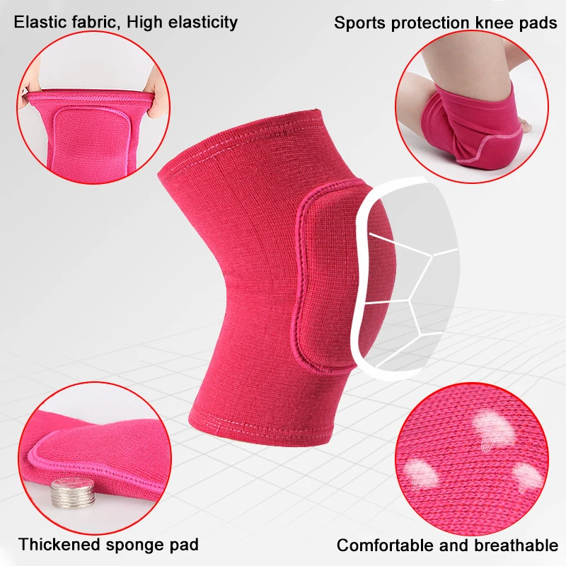 Sports Compression Knee Pads Elastic Knee Protector Thickened Sponge Knees Brace Support for Dancing Workout Training