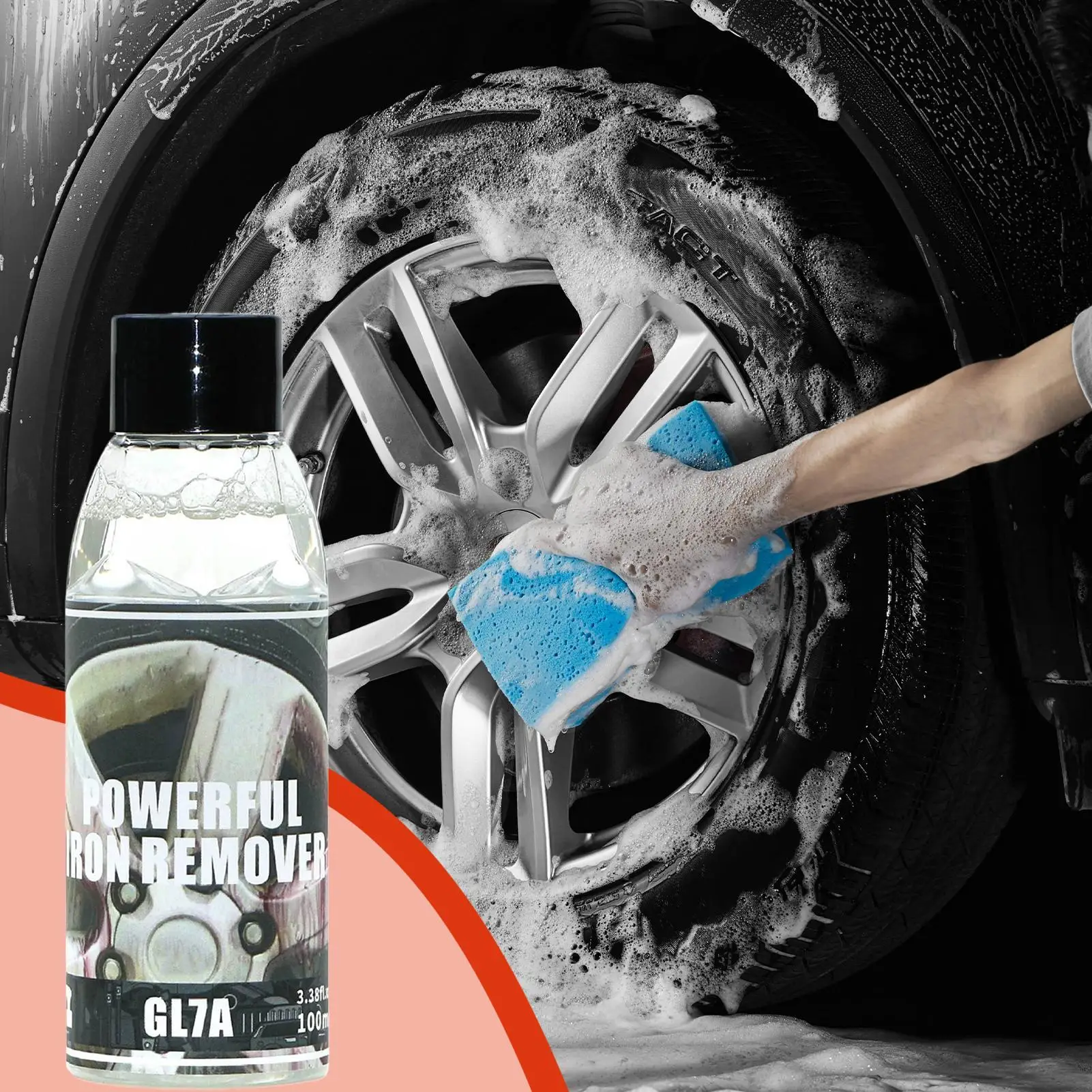 Iron Remover Car Detailing 100ml Rim Stain Removal Cleaner Iron Remover Wheel Cleaner For Wheels Brakes Calipers Tires Exterior