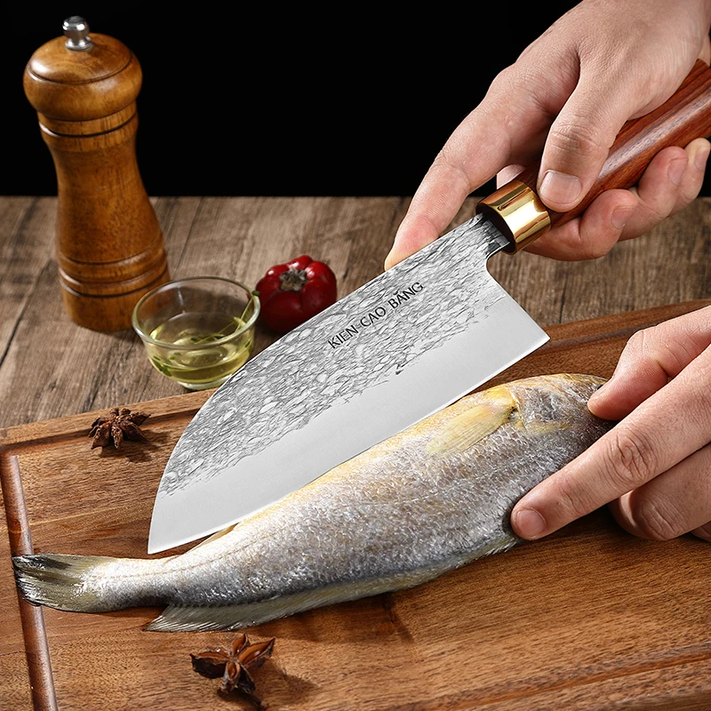 TJ POP Japanese 7 Inch Deba Fish Knife Forged 5Cr15 Stainless Steel Sharp Sashimi Chef Kitchen knife Sushi Slicing Cutting Knife