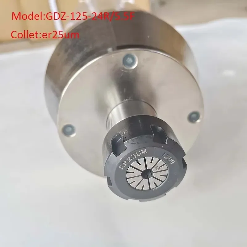 GDZ-125-24R/5.5f 125*320 Frequency 400hz 5.5kw Watercooling Spindle for Stone 380v 4 Bearing