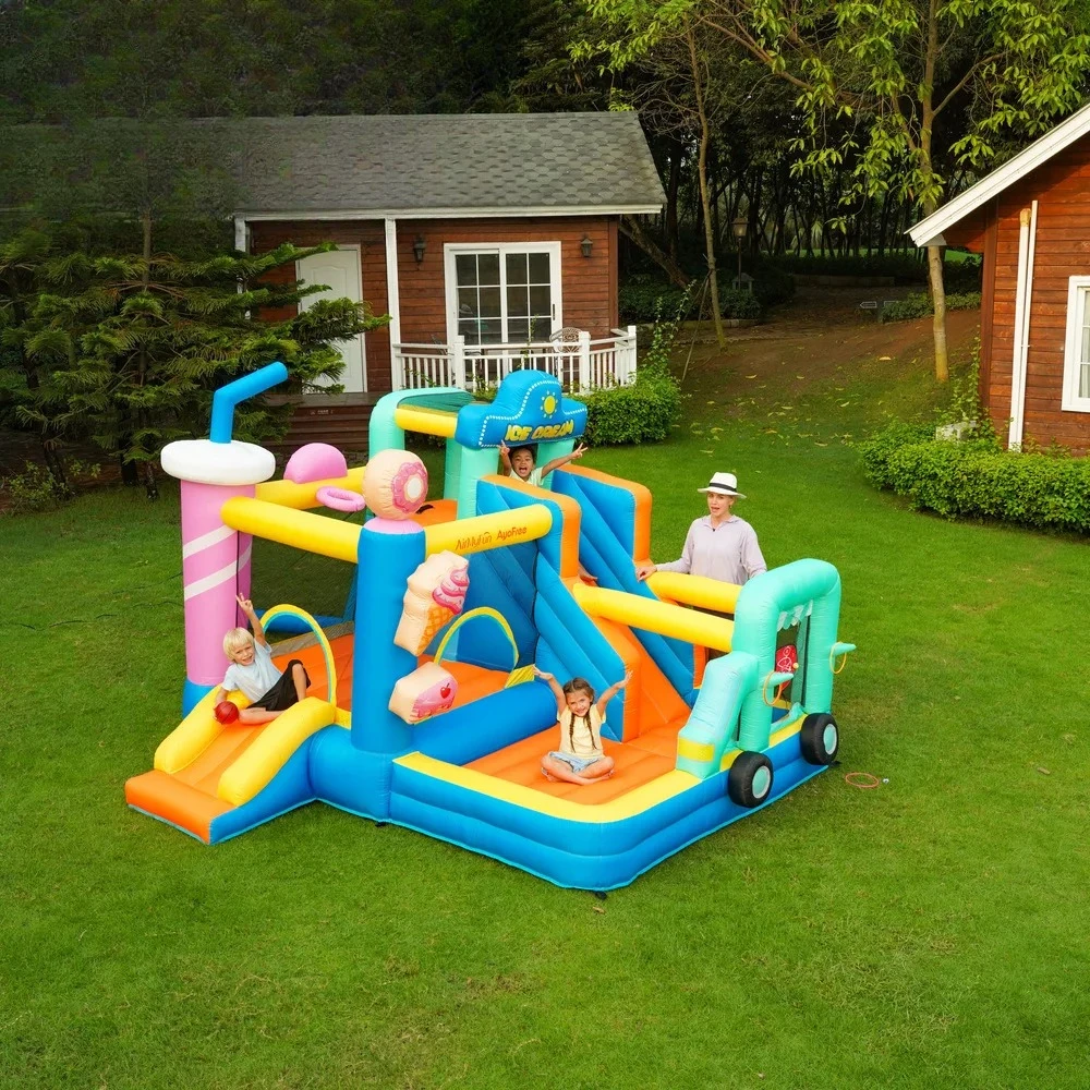 

Children's Inflatable Castle Home Indoor Small Slide Paradise Inflatable Fort Jumping Bed Trampoline Inflatable Jumping Bed