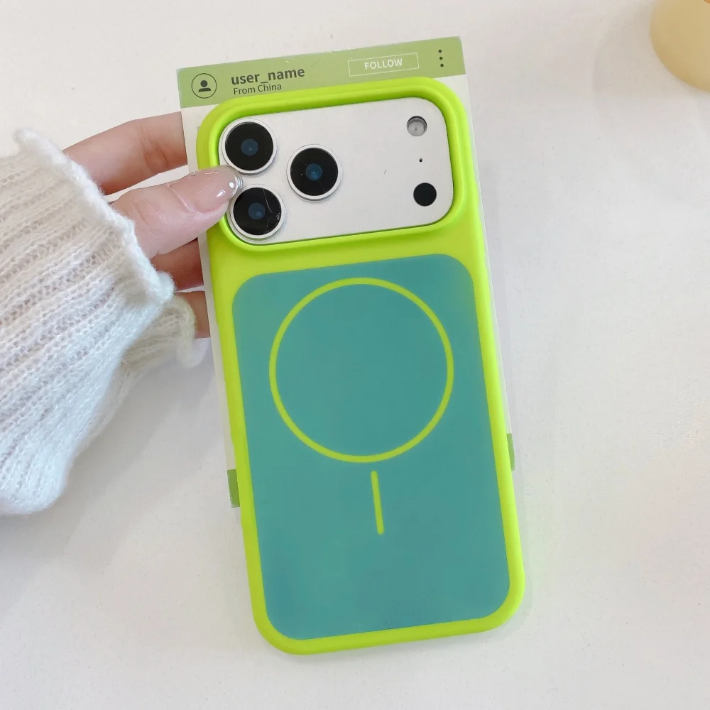 حافظة مغناطيسية من السيليكون السائل مزدوجة اللون لهاتف آيفون 17 برو ماكس، زر ذكي AI لغطاء 17Pro المقاوم للصدمات #3