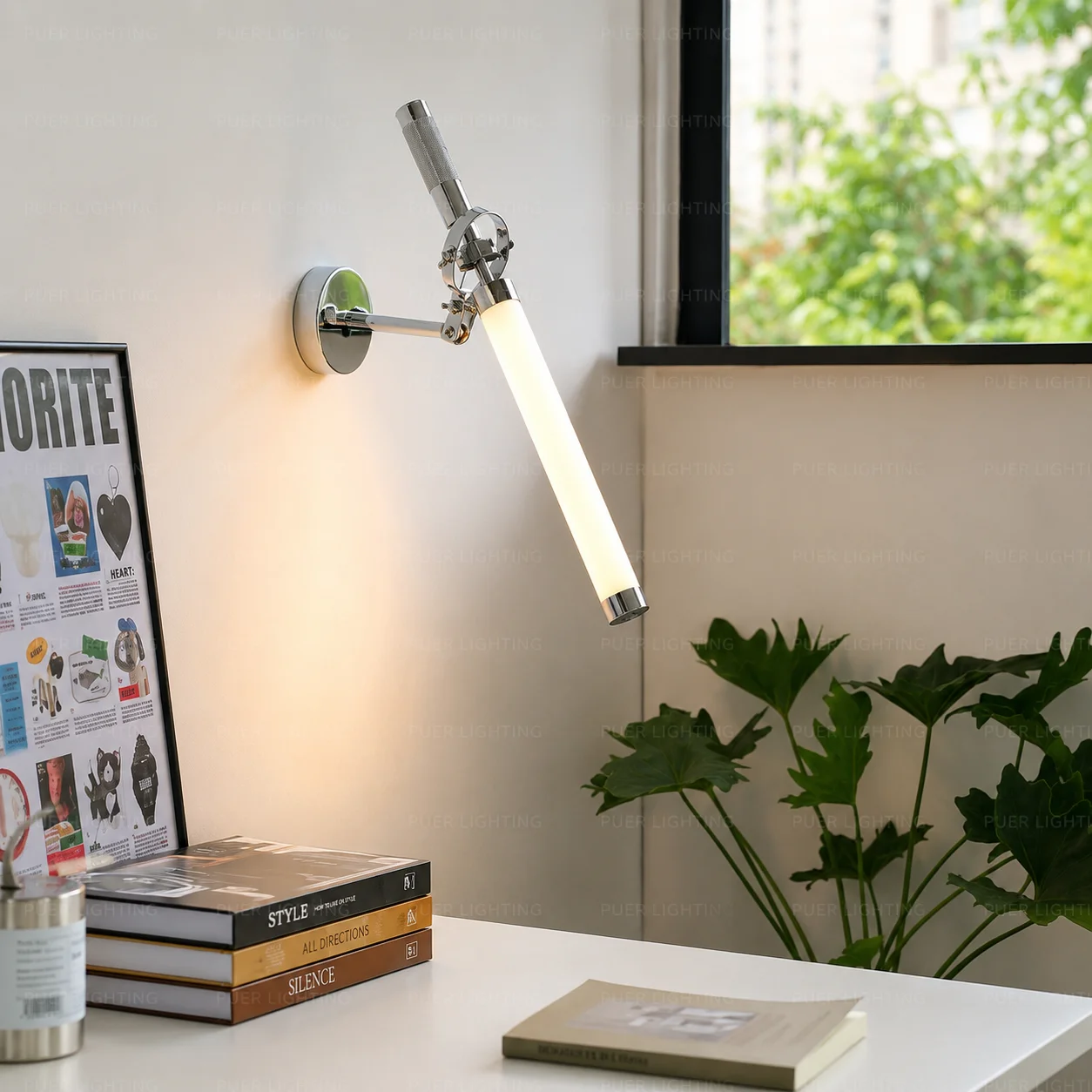 Bedside Wall Lamp Adjustable Rocker Arm LED Bedroom Mirror Light Corridor Entryway Wall Sconce Homestay Hotel Decor Lighting