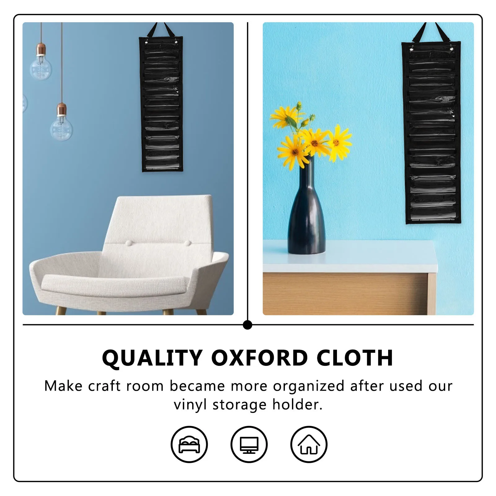 

1Pcs Vinyl Roll Holder Multi Compartments Storage Rack Oxford Cloth PVC Braid Hook Easy Install Tidy Craft Organizer