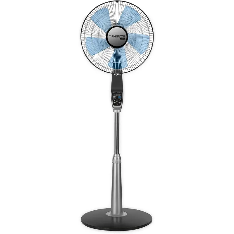 

Rowenta Turbo Silence Standing Floor Fan with Remote 53 Inches Ultra Quiet Fan Oscillating, Portable, 5 Speeds