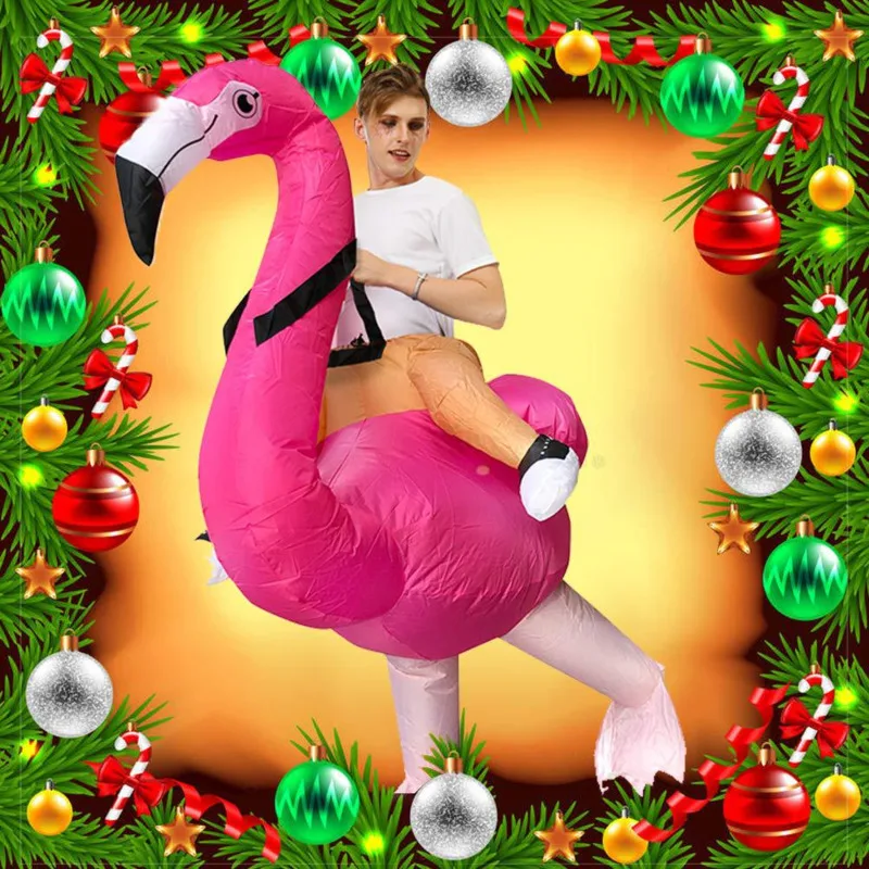 Christmas Inflatable Costume Toy Cosplay Flamingo Bird Inflatables Suits Brinquedo Party Costumes Toys For Kids Adult Dress