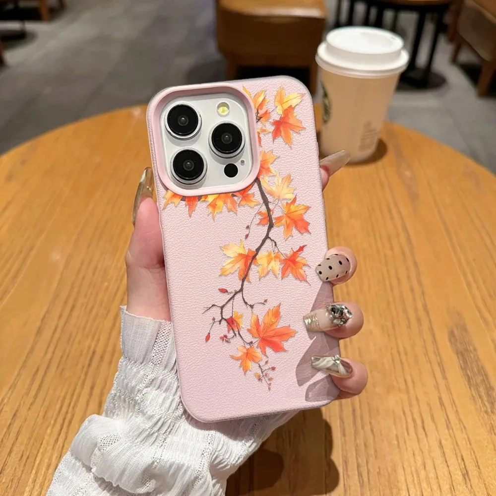 

Autumn Maple Leaves Soft Silicone Phone Case For iPhone 17 16 15 14 Plus 13 12 11 Pro MAX 17 Air Soft Phone Cover