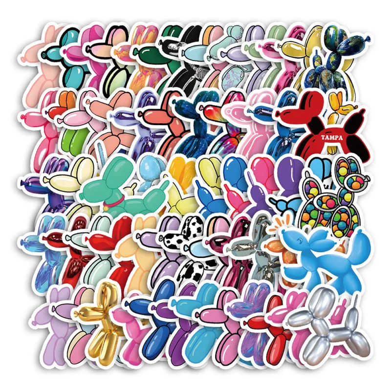 

10/25/50Pcs Cute Colorful Balloon Dog Stickers Cartoon Graffiti Waterproof Sticker Luggage Suitcase Notebook Laptop Motorbike