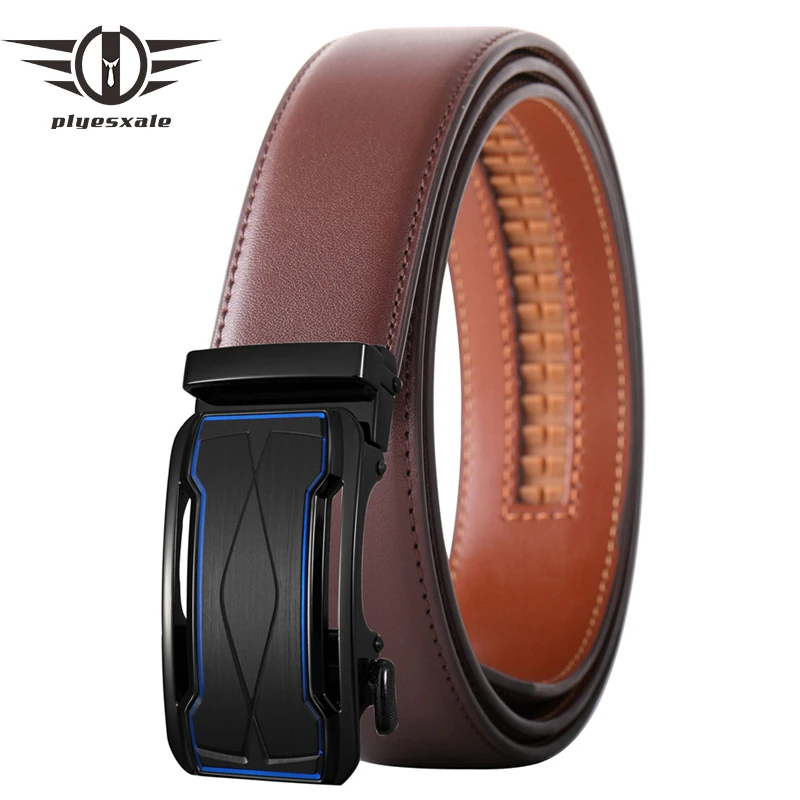 

Plyesxale Leather Belt Men Automatic Buckle Designer Belts Men High Quality Luxury Black Brown Ceinture Homme Luxe Marque B537