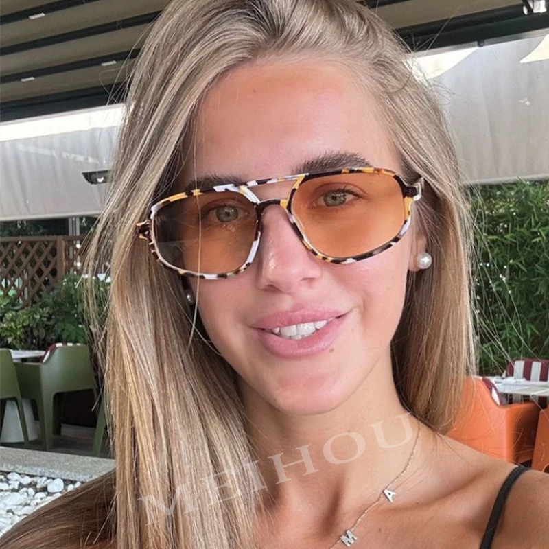 Modne małe okulary przeciwsłoneczne dla kobiet w stylu Vintage kocie Eeye podwójne mosty okulary damskie seksowne brązowe okulary przeciwsłoneczne