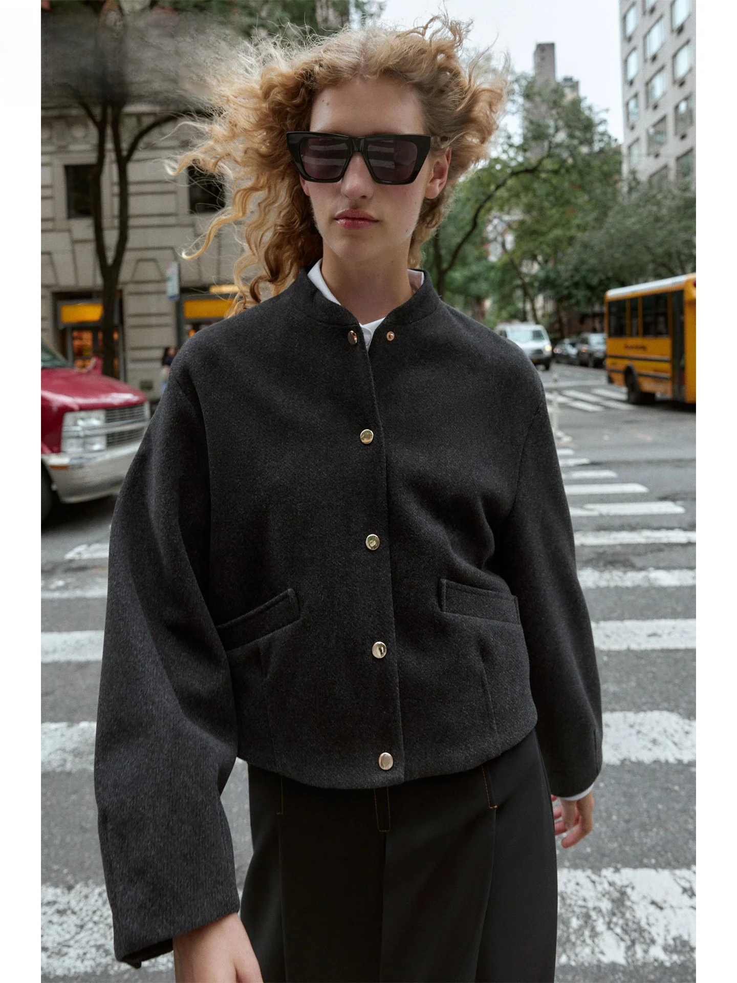 

ZAPRHA Soft American Casual Sle Pilot Jaet, осень 2024, Новое поступление, женское пальто с эластичным подолом, длинное пальто на пуговицах