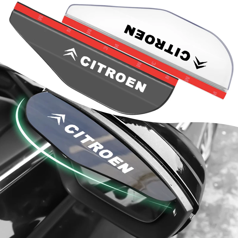 

2 шт. автомобильное боковое зеркало заднего вида, дождевик, защита для бровей, солнцезащитный козырек для Citroen C1 C2 C3 C4 C5 X7 Berlingo C8 C4L DS3 DS4 DS5LS