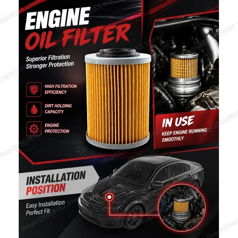 For Odes LZ800 RM800 ATV UTV Engine Oil Cartridge Filter 21040111601 Replacement Parts Accessories