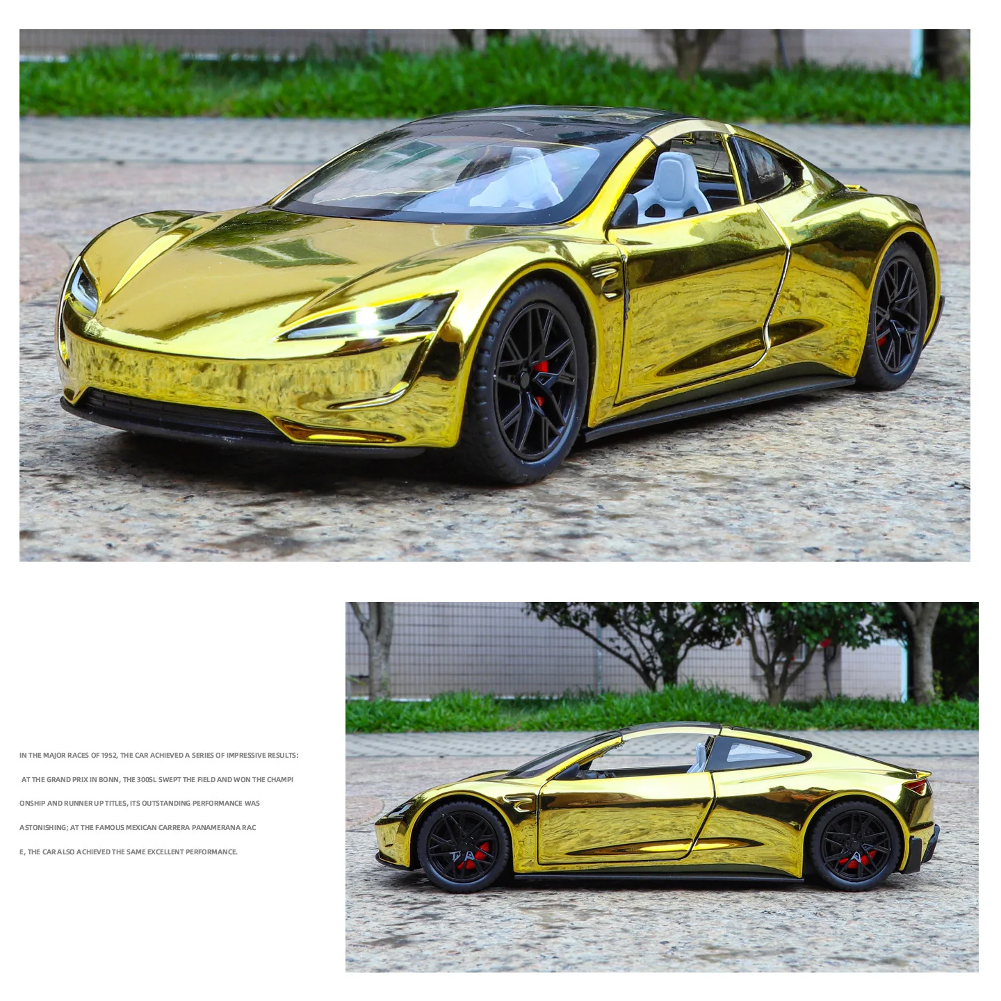 1:24 Roadster Galvaniseren Super Sportwagen Diecast Legering Metaal Model Auto Kinderspeelgoedauto Miniatuur Voertuig Kerst Jongen