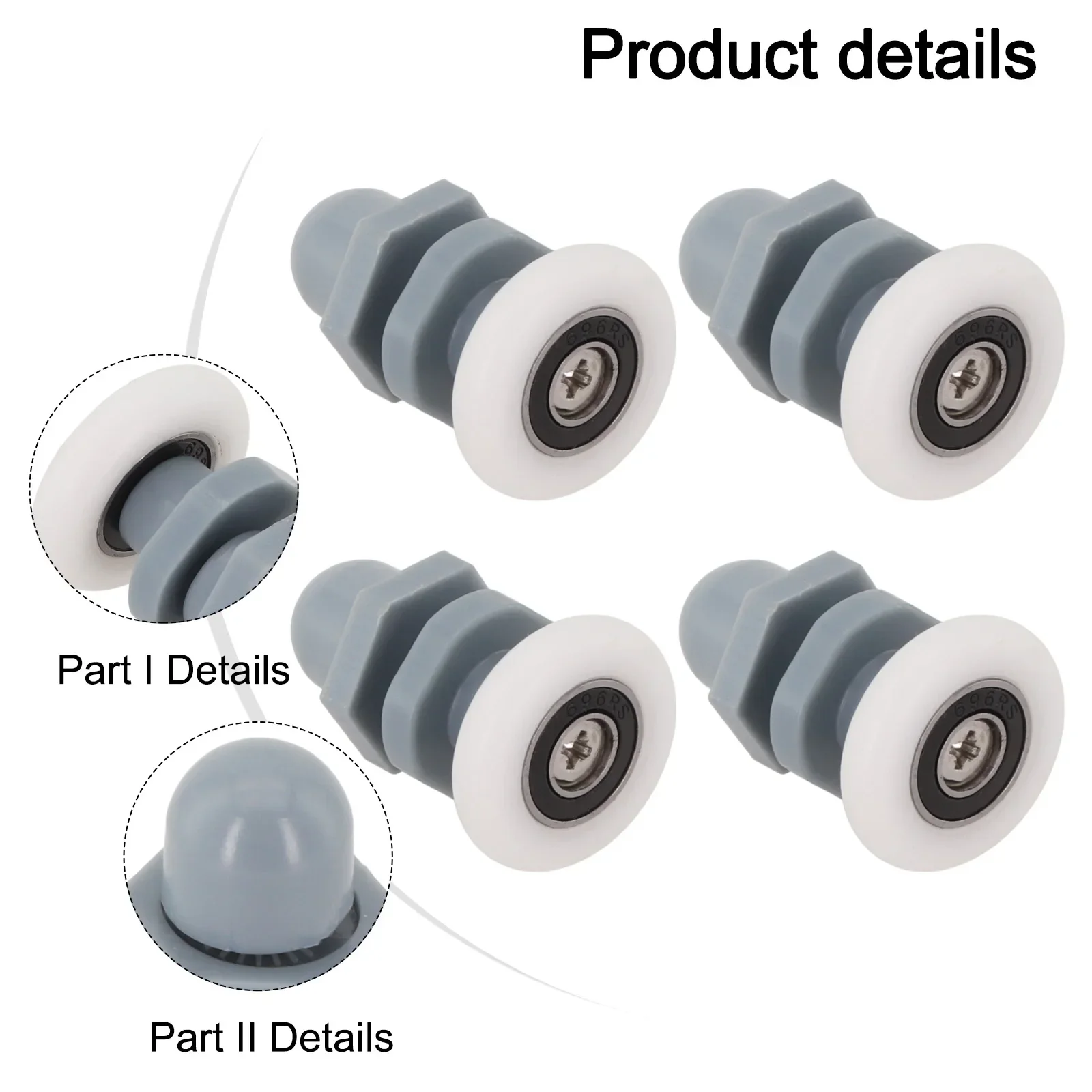 4pcs Shower Glass Door Pulleys Sliding Door Roller Hanging Wheel Bathroom Door Nylon Pulley Hardware Cabinet  Accessories