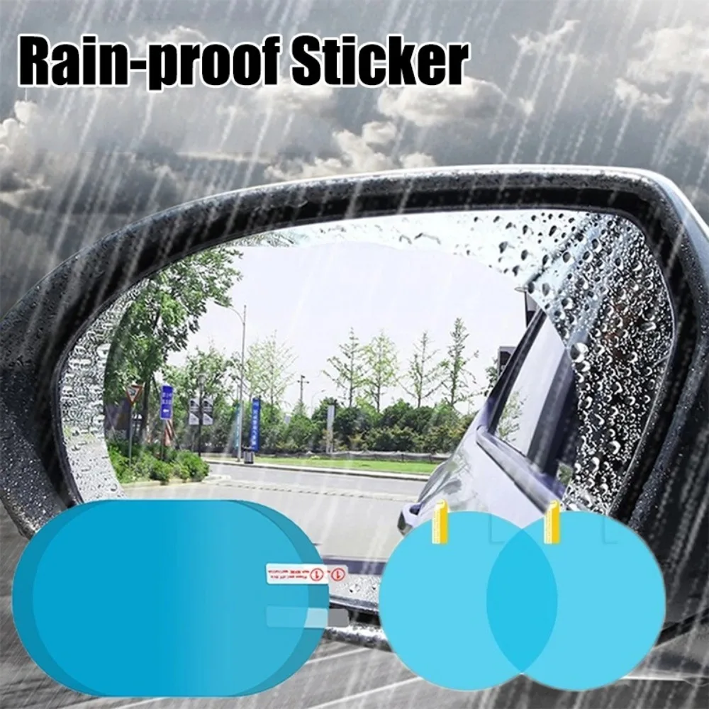 2pcs Car Rain Film Rearview Mirror Sticker Protective Rain-proof Anti-fog Side Window Waterproof Sticker Anti-glare Membrane