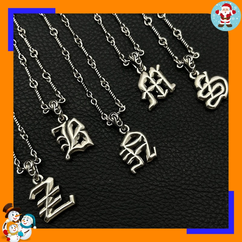New One-letter English Letter Pendant, Retro and Old Twist Necklace, Hip-hop Personality, Male and Female Couples