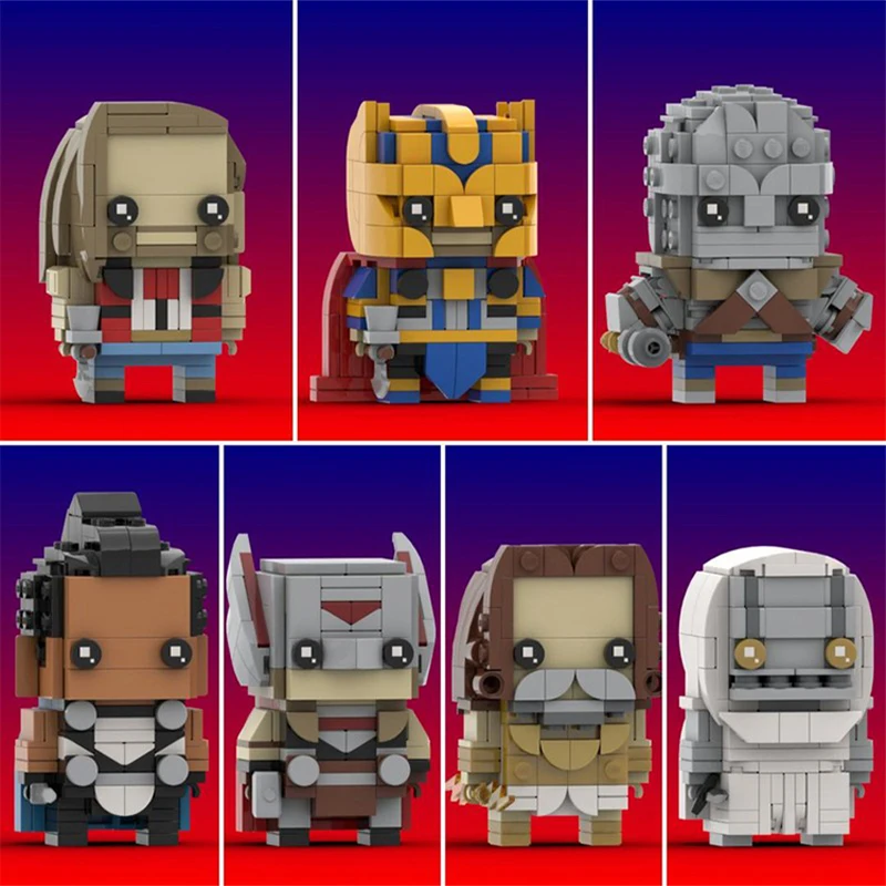 

1291 шт. MOC Thores Love and Thunder Brickheadz коллекция DIY модульные строительные блоки супергерои фигурка игрушка в подарок