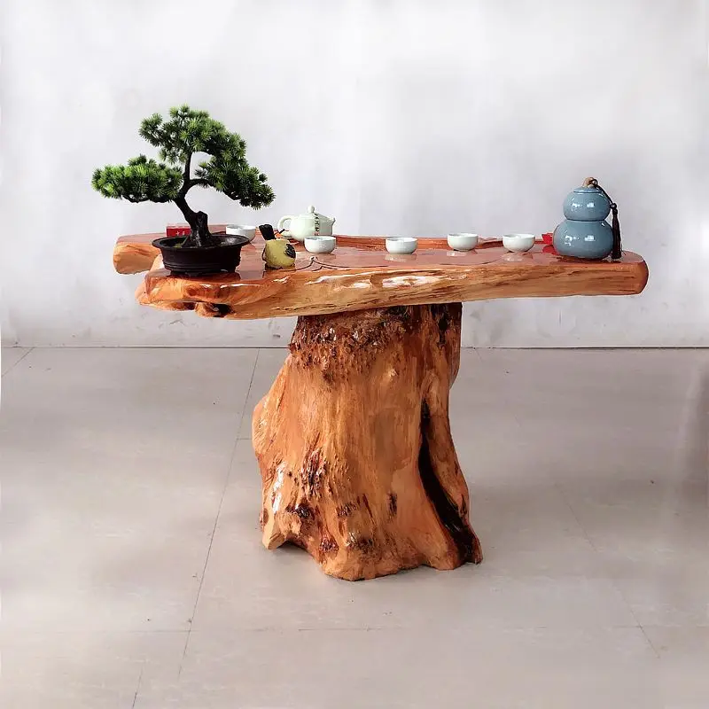 

Natural root carving coffee table solid wood root tea table living room balcony tea small wood coffee table