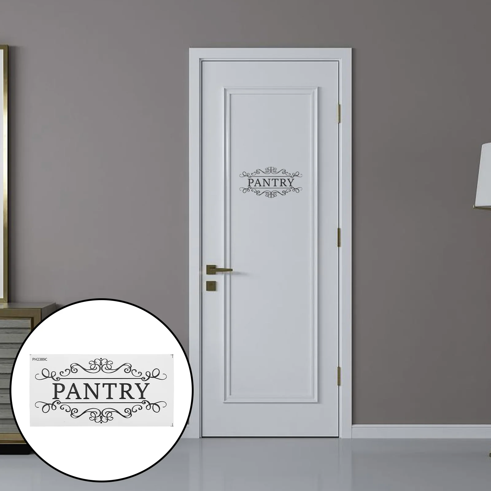 

1 Sheet Waterproof Removable Pantry Door Sticker for Home Commercial Use Kitchen Storage Laundry Room Sign Wall Decal Decoration