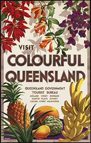 Australia New Zealand Air Travel Wall Decor Metal Tin Sign