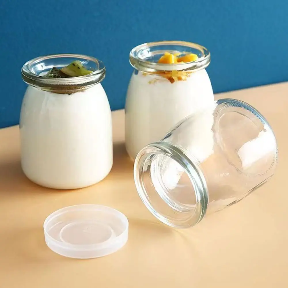 1Pcs Storage Cup​s Pudding Jars Wishing Bottle 100ML 150ML 200ML Glass Bottle High Temperature Resistant with Lid