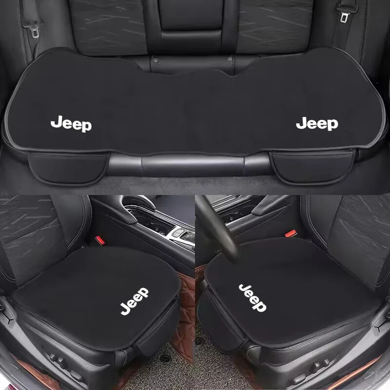 Universal Car Seat Cushion Non-Slip Cover Velvet Plush Protector Pad For Jeep Renegade Wrangler JL JK Gladiator Cherokee Compass