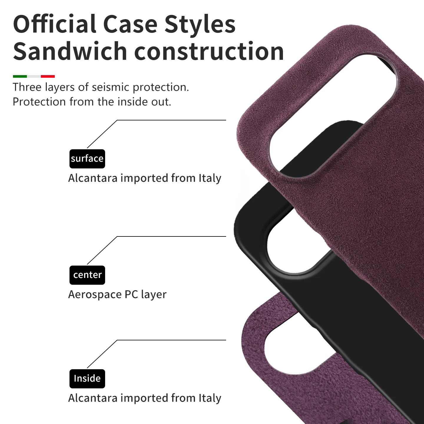Etui Premium z Alcantary do Google Pixel 9 10 Pro XL 9A 8A 7A 6A 5A 5 6 7 8 Pixel10 Pro 10Pro Pokrowiec na telefon Coque Bag — zdjęcie produktu 5