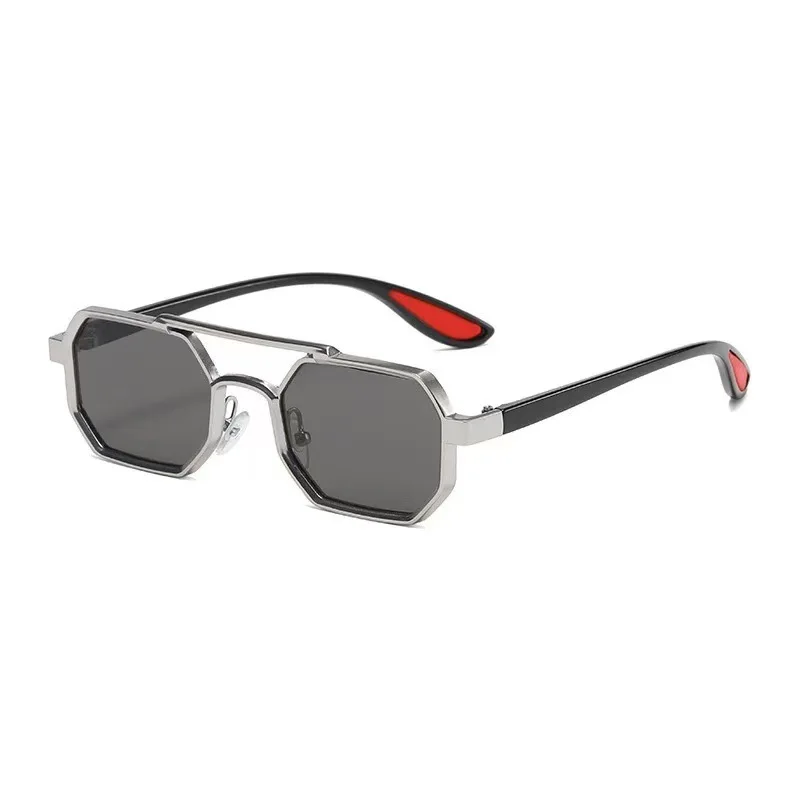 Neue Vintage Quadratische Sonnenbrille für Damen und Herren Rechteckige Sonnenbrillen Polygon-Brillen für Männer und Frauen – Detail 4