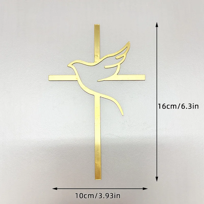 1/5 Stück Goldenes Kreuz & Taube Kuchendeckel Heilige Kommunion Dekor, Taufe Partyzubehör, Erstkommunion Kucheneinsatz Babyparty – Detail 25