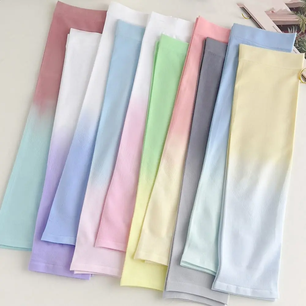 

Outdoor Gradient Color Ice Silk Anti-UV Arm Sleeves Elbow Cover Sun Protection