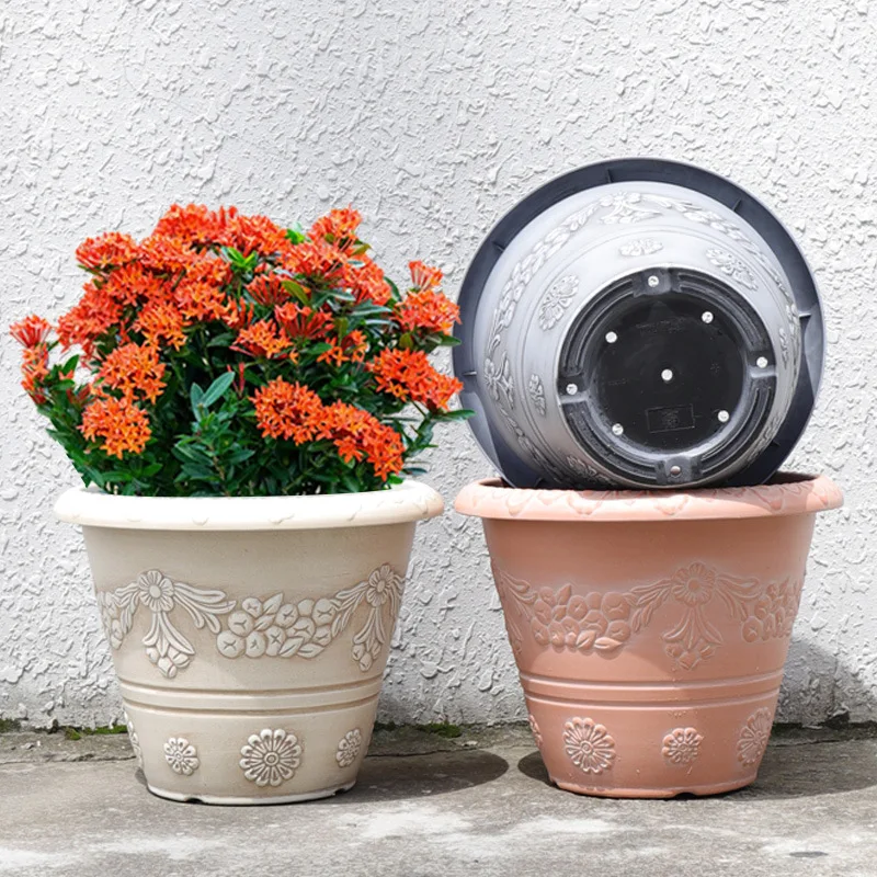 

Новый утолщенный и усиленный пластиковый цветочный горшок для выращивания потоса, креативное балконное кашпо для овощей и суккулентов