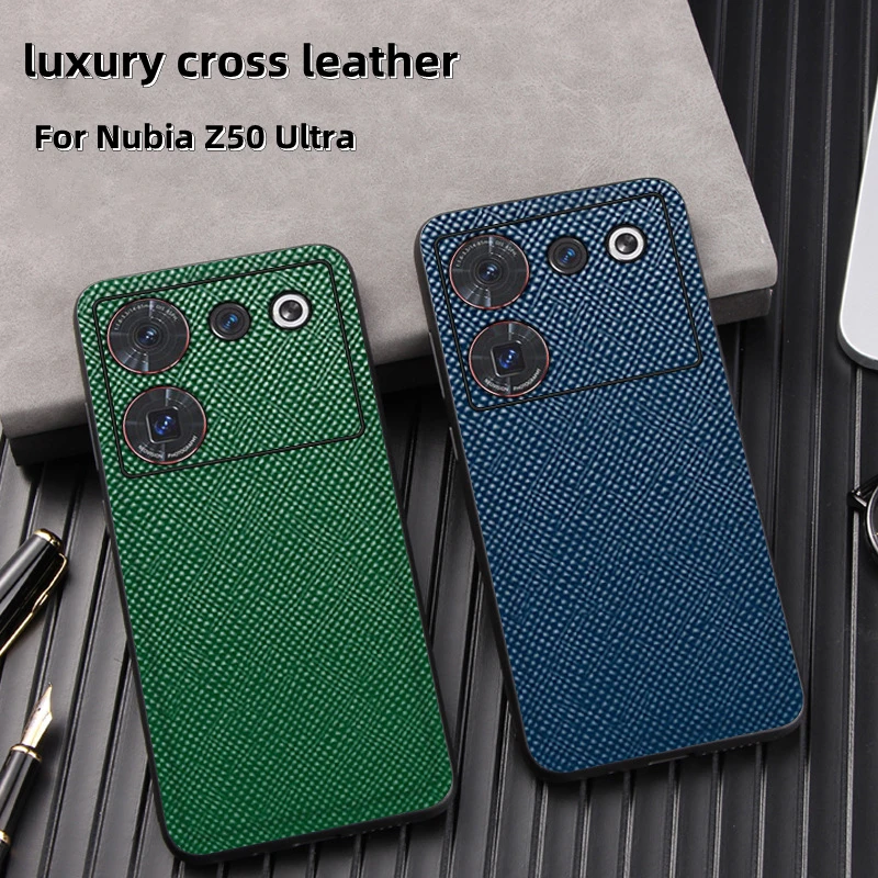 For ZTE Nubia Z50 Ultra Case Luxury Saffiano Leather Matte Hard Phone Cover For Nubia Z50 Thin Shockproof Bumper NubiaZ50 Coque