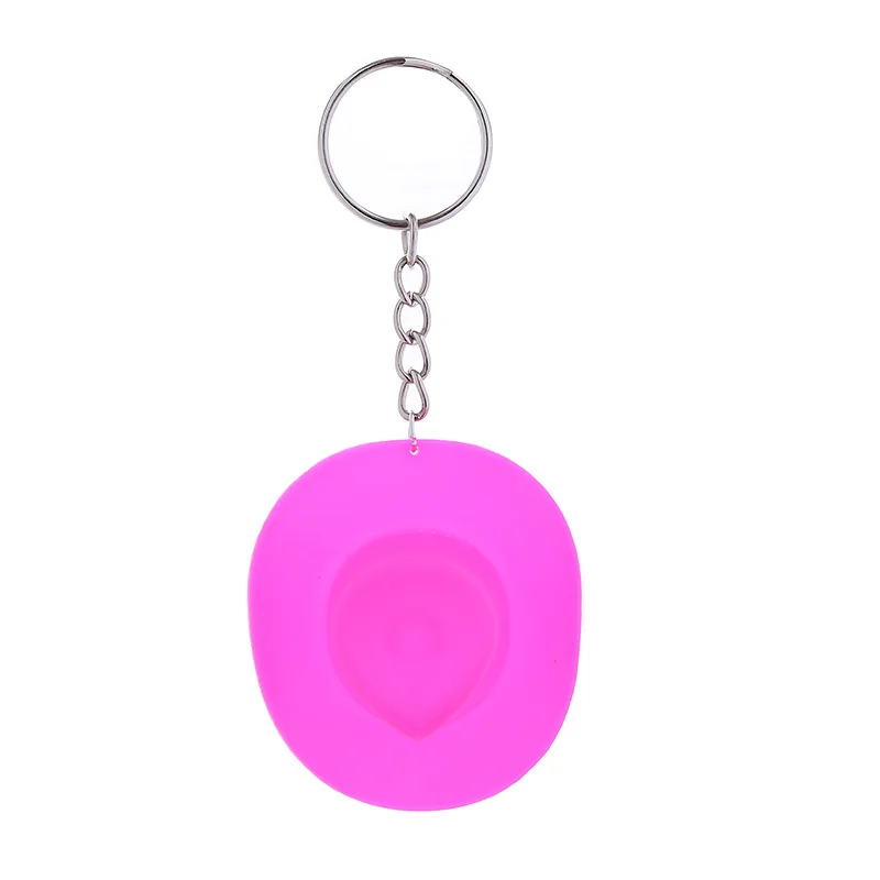 Pink Mini Western Cowboy Hat Keychain For Kids Adult Rhinestone Multicolour Cowgirl Hat Keyring Birthday Bachelorette Party Gift