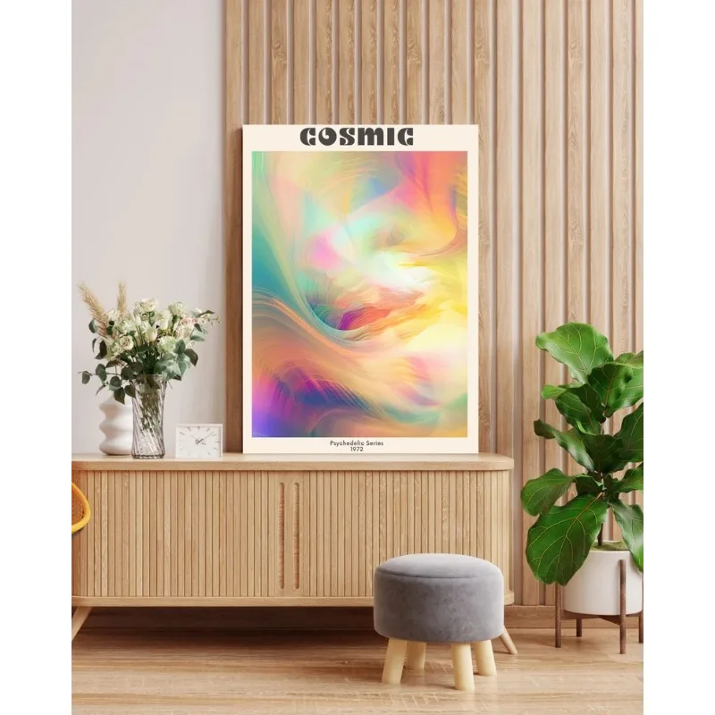 70s Psychedelic Aura Poster Hippie Vibes Nostalgic Throwback Gradient Rainbow Canvas Painting Retro Wall Art Room Home Decor #2