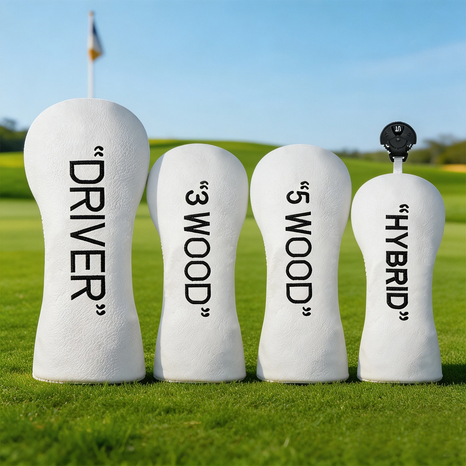 1pc/4pcs Letter Printed Golf Headcover, Golf Club Protector for Driver, Fairway, Hybrid, Portable Accessory for Outdoor Golf