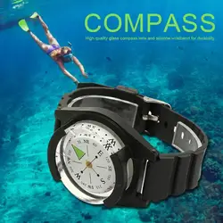 Waterproof Wrist Compass For Outdoor Hiking Camping Diving Survival High Precision Wrist Diving Compass 50 M/164FT Compass Dial