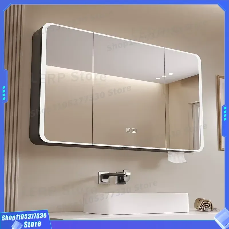 Modern Wall Mounted LED Bathroom Mirror with Smart Touch Screen and Anti Fog Function IP65 Waterproof Cosmetic Vanity Light