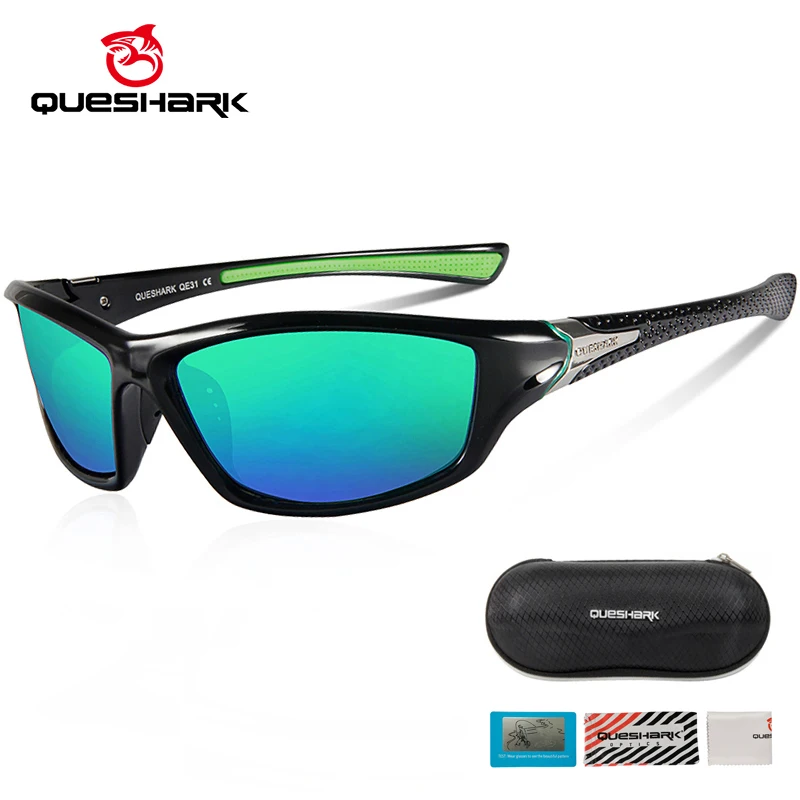 QUESHARK Women Men HD Polarized Ultralight Fishing Sunglasses Sports MTB Bicycle Eyewear Riding Road Bike Cycling Glasses