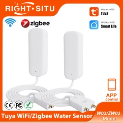 Tuya Zigbee 3.0 WiFi Smart Water Sensor Water Leak Detector Flood Sensor APP Remote Control Work With Yandex SmartLife