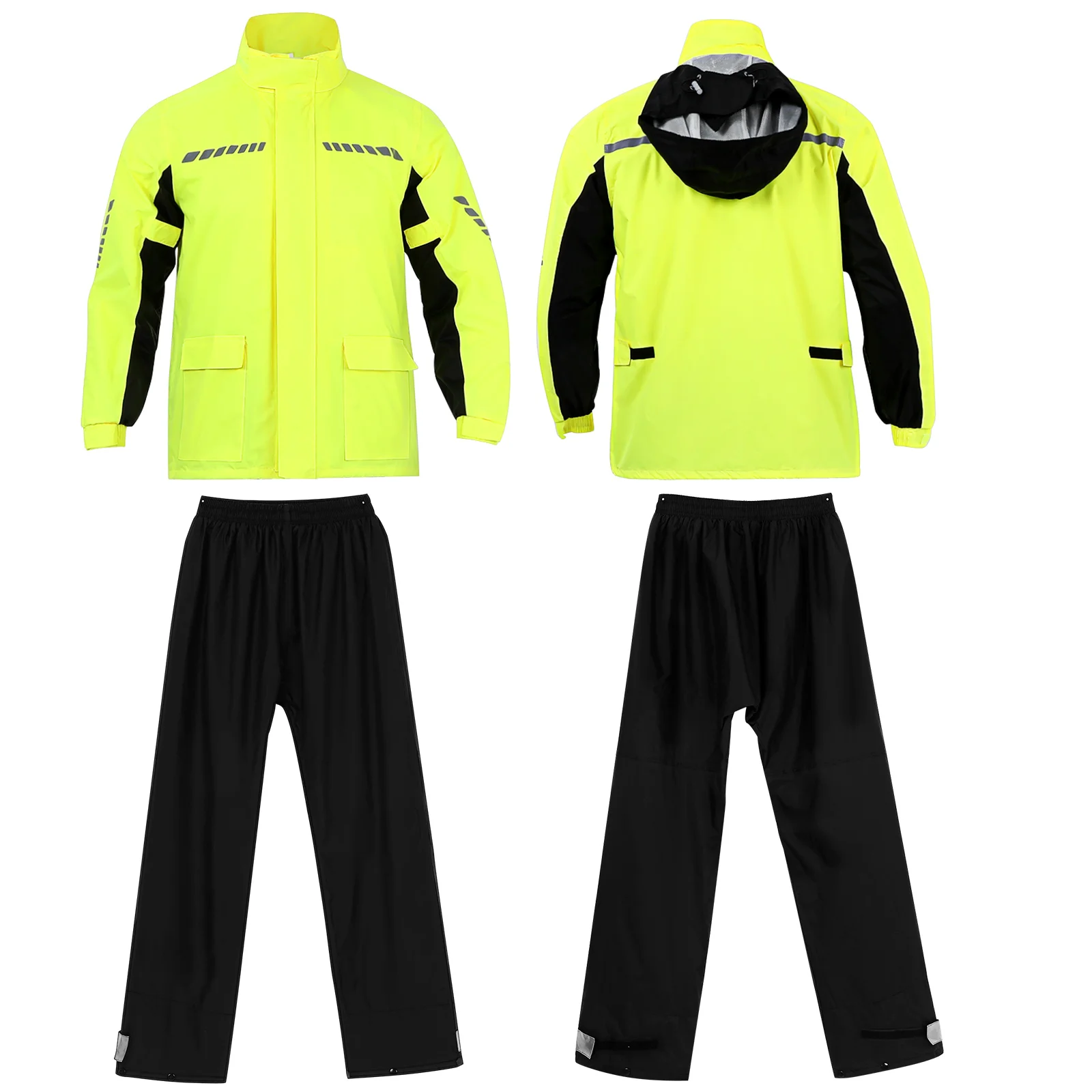 

1 set 1 Set Motorcycle Rain Suit Reflective Design Waterproof Shoe Covers Portable Storage Bag For Men Outdoor Safety