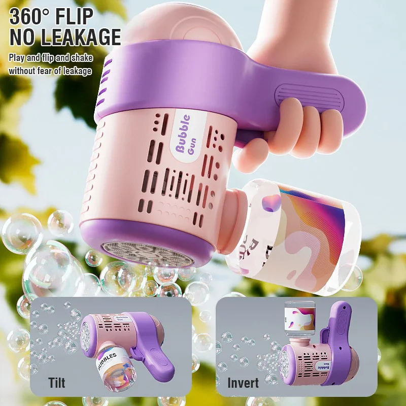 Leuke elektrische bellenpistool voor kinderen Automatische zeepbellenmaker met licht Kinderfeest voor buiten Elektrisch speelgoed Kindercadeau