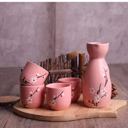 Japanese Style Sake Pot Household Retro Small Wine Cup White Wine Pot Hot Wine Pot Warm Wine Pot Wine Glass Ceramic Sake Set