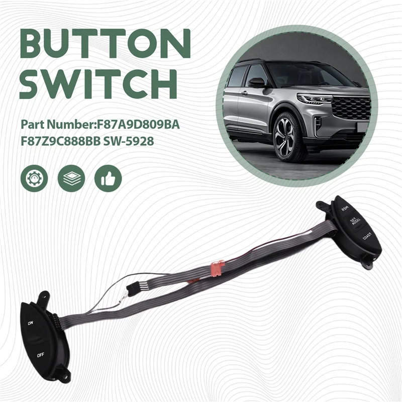 

ABXN-F87Z-9C888-BB Steering Wheel Cruise Control Switch Button For Ford Explorer Sport Trac Ranger 1998-2003