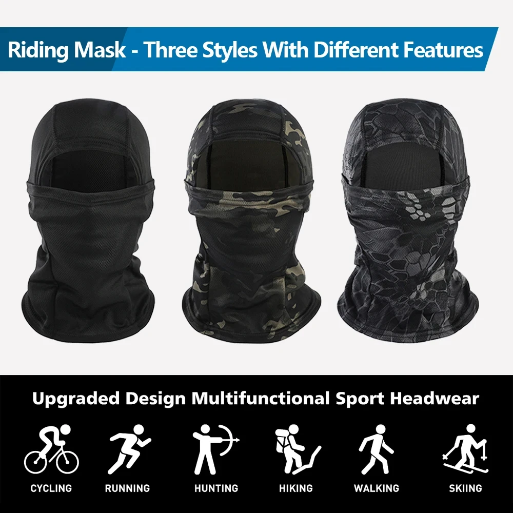 قناع وجه كامل مموه للدراجة ، وشاح ركوب الدراجات ، حماية من أشعة فوق البنفسجية ، تنفس ، الصيف ، حرير جليدي ، غطاء وجه رياضي ، معدات دراجة MTB