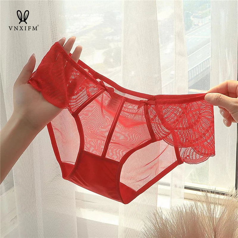 Summer simple and thin ice silk underwear, low-waist mesh solid color T-pants, European and American sexy lace seamless briefs