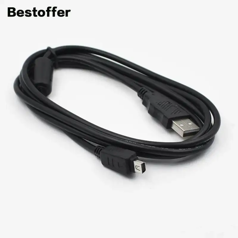 For Olympus Digital Camera Data Cable CB-USB5/CB-USB6 USB 12-Pin Cable 1.5m Pure Copper with Magnetic Ring