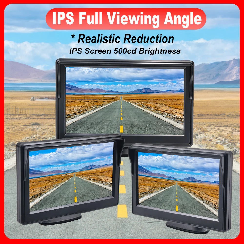 For Fiat Ducato Citroen Jumper Peugeot Boxer Wireless Brake Light Reversing Camera & Monitor Kit With 5 Inch HD Monitor