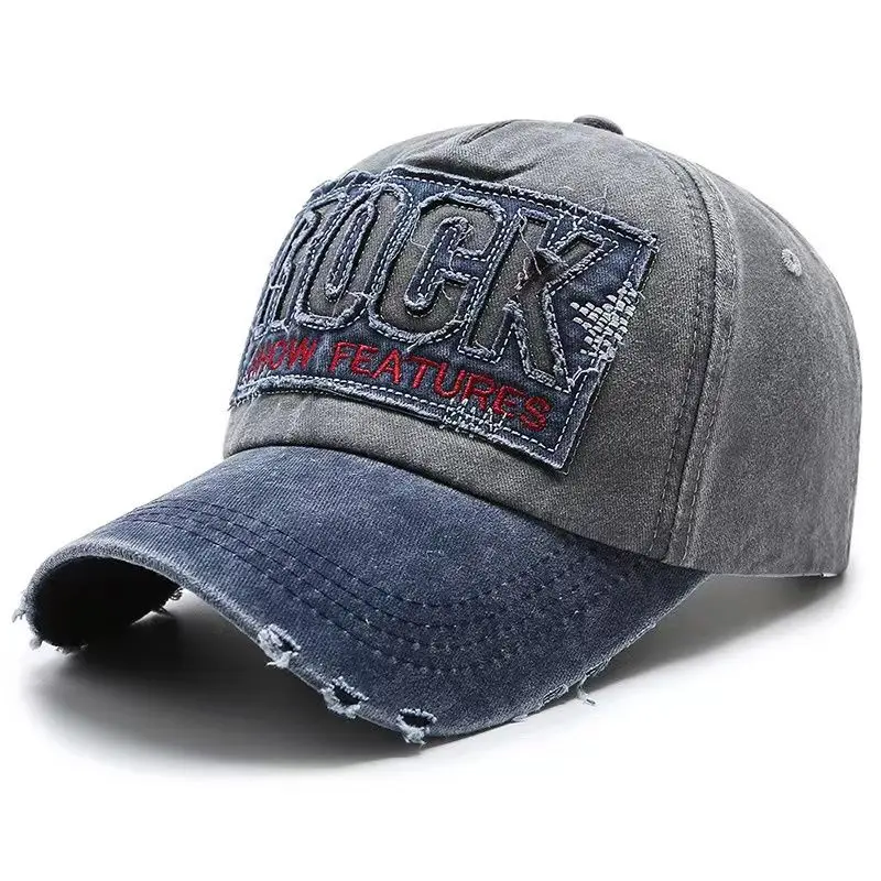 Wysokiej jakości litera ROCK haftowana bawełniana czapka z daszkiem dla kobiet mężczyzn Gorras Snapback Outdoor Sport kapelusz przeciwsłoneczny